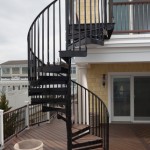 trex aluminum powder-coated brown spiral staircase